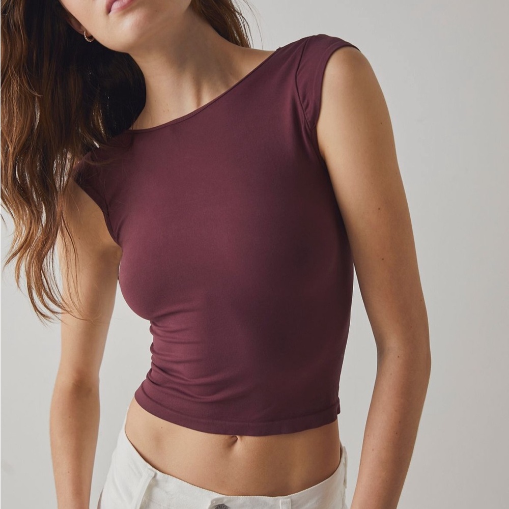 Free People Low Back Seamless Tee